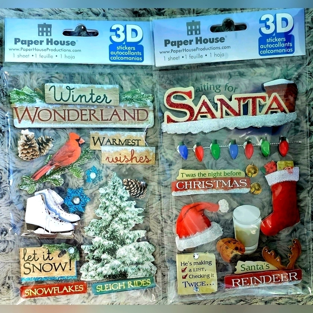 2 Pkg 3D Paper House Stickers